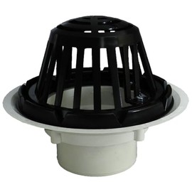 Plastic Oddities PRD902P 4" PVC Roof Drain with Plastic Dome