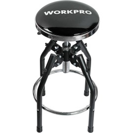 WORKPRO Heavy Duty Adjustable Hydraulic Shop Stool Garage Bar Stool 360 degree