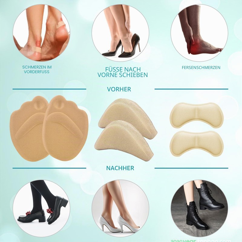 Sibba 5 Pairs Heel Pads Heel Grips Shoe Filler Toe