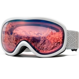 AVV OTG Ski Goggles for Men Women With Anti-Fog Dual Layer lens, UV400 Snow Goggle for Snowboarding Snowmobiling Skating