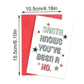 Funny Merry Christmas Card, 1 Count Star Pattern Greeting Card with Envelope, Humorous Holiday Greetings for Friends, Family, Men, Women