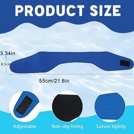 Swimming Headband - Swimming Ear Protection - Swimming Ear Band for Children and Adults, Women and Men, Toddlers - Hair Protection - Keeps the Earplugs in the Ear Protection Swimming Children (Blue)