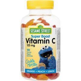 Webber Naturals Sesame Street Vitamin C Gummy 125mg, Orange, Peach, Lemon, 180 Gummies