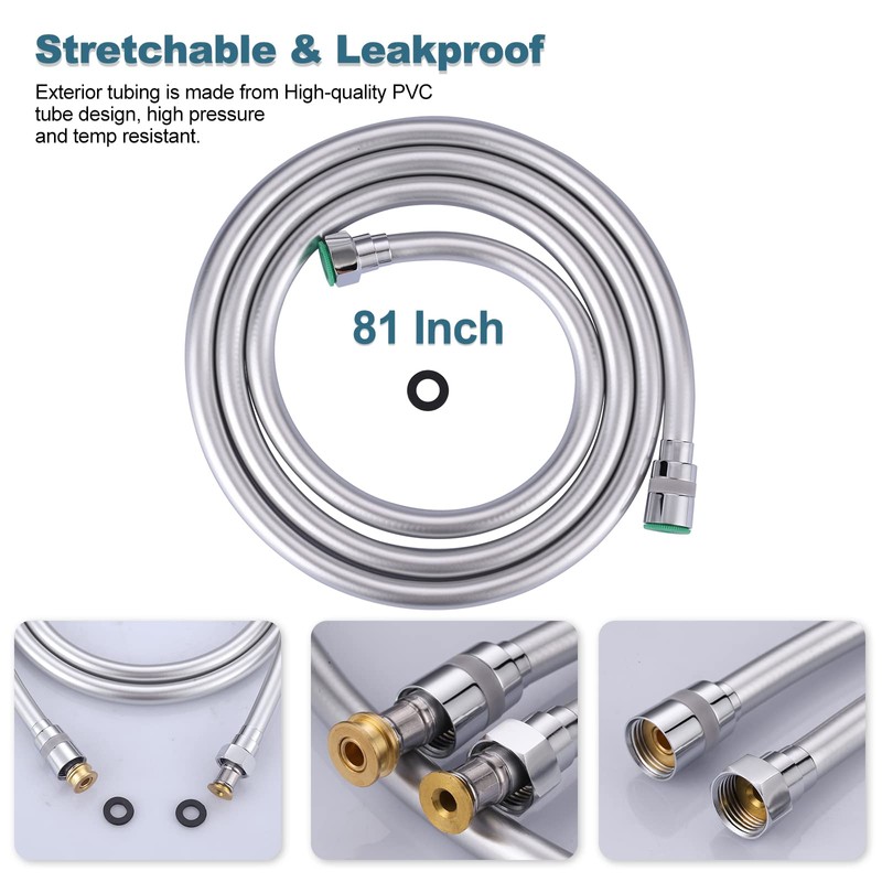 Aleasha Shower Hose, 81 Inches Extra Long Shower Head Hose