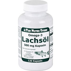 Omega-3 Lachsöl 500 mg Kapseln 120 Stk. - Zur Versorgung mit mehrfach ungesättigten Omega-3-Fettsäuren EPA, DHA und DPA