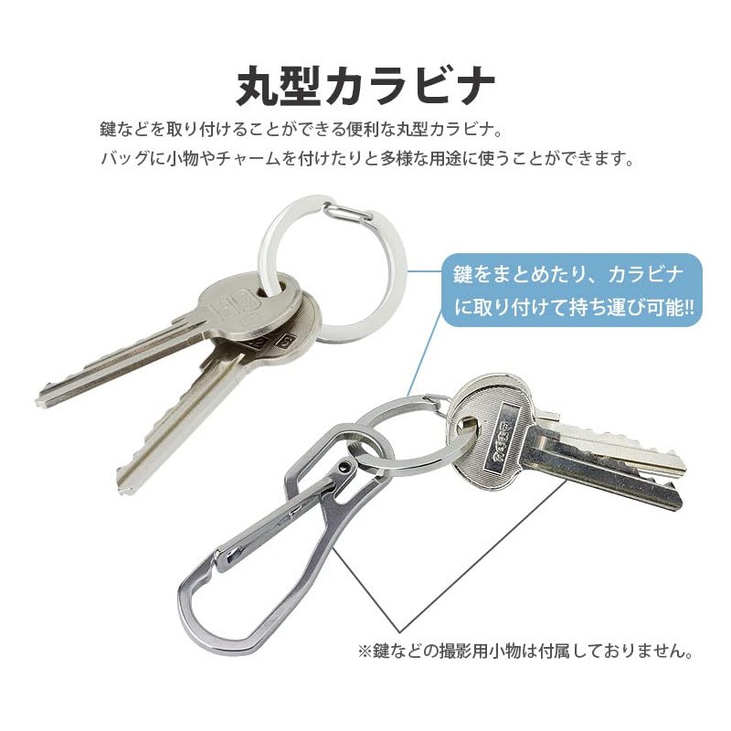 prendre PR-CARA20 Carabiner, Round, Set of 2, Ring, Glossy, Circle,