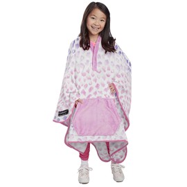 Jay Franco We Wear Cute Pink Leopard Print Throwbee – Kids Wearable Throw Blanket - Soft & Fade Resistant, 50 x 60 Inches