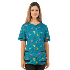 Ladybird Line Blue Dog Design Waterproof Pet Grooming Smock for Dog Bathing and Pet Groomers (3X-Large)