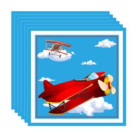 20Pcs Airplane Birthday Party Napkins,Summer Theme Party Decorative Napkins,Aircraft Napkin Serviette Tissue Blue Sky White Cloud Napkins for Boy Kids Birthday Baby Shower Airplane Party Decorations
