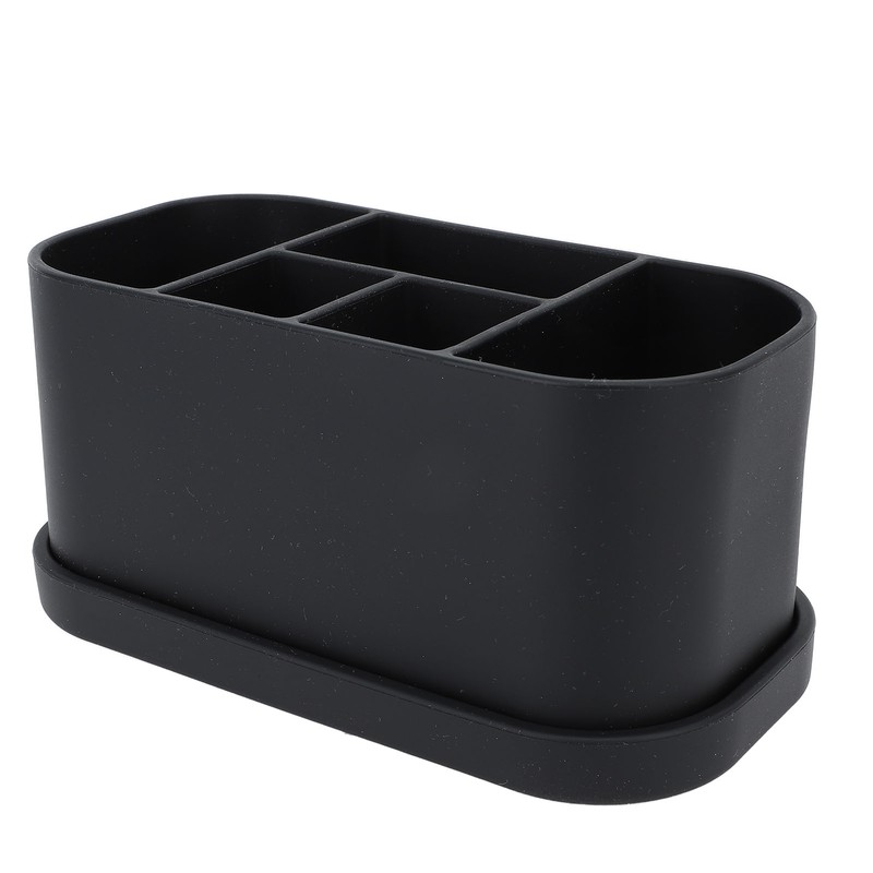 Silicone Toothbrush Toothpaste Holder Multipurpose 5 Slots Drainage Holes Bathroom