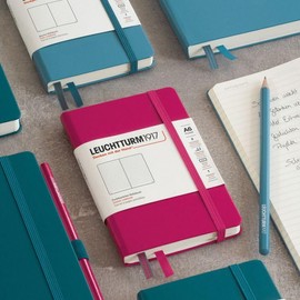 LEUCHTTURM1917 370297 Pocket Notebook (A6), Hardcover, 187 Numbered Pages, Forest Green, Blank