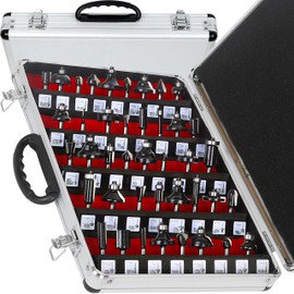 LEATBUY 1/4-Inch Shank Door&Drawer Front Edging Router Bit Set 41 PCS, Woodworking Milling Cutter Tools, Carbide CNC Router Grooving Mill Tool (YZ01)