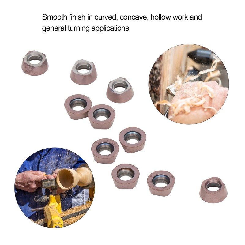 10Pcs Round Carbide Inserts Cutters for DIY CNC Lathe Wood