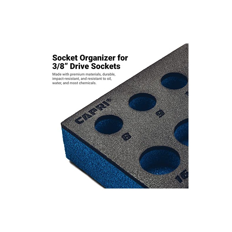 Capri Tools Mechanic's Tray for 3/8 in. Drive Sockets, Metric