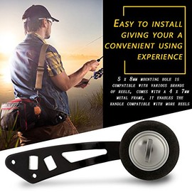 Keenso Manija de Carrete de Pesca de Metal Manija de Carrete de Pesca para carretes de Pesca de bajo Perfil(10 * 10 * 3cm-Color de Pistola)