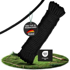 PinPro 4 mm Paracord Made of 100% Nylon, 550 Type 3, Abrasion-Resistant Survival Rope with 250 kg Load Capacity, Durable Cord Ideal for Shelter Construction & Bracelets, Oeko-Tex® Certified (Light