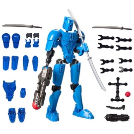 Lucky 13 Action Figures Activity Robot, Titan T13 3D Printed Mannequin Toys Multi-Jointed Movable Robots，PVC Toys Desktop Ornaments Figure ，Home Desktop Decorations Gifts for Game Lovers (blue)