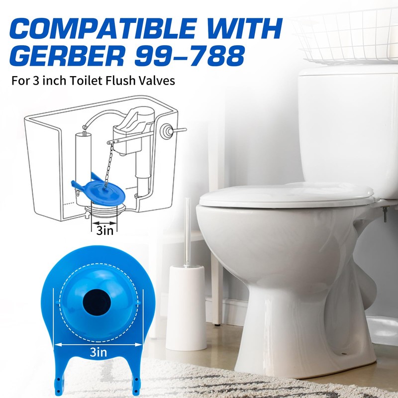 Gerber Toilet Flapper Replacement, 2 Pack 3 inch Toilet Stopper