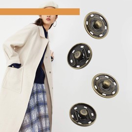 SING F LTD 20 Sets of 25mm Copper Sew On Snap Buttons Press Studs Fasteners for Jackets Windbreakers Sewing Accessories - Antique Bronze