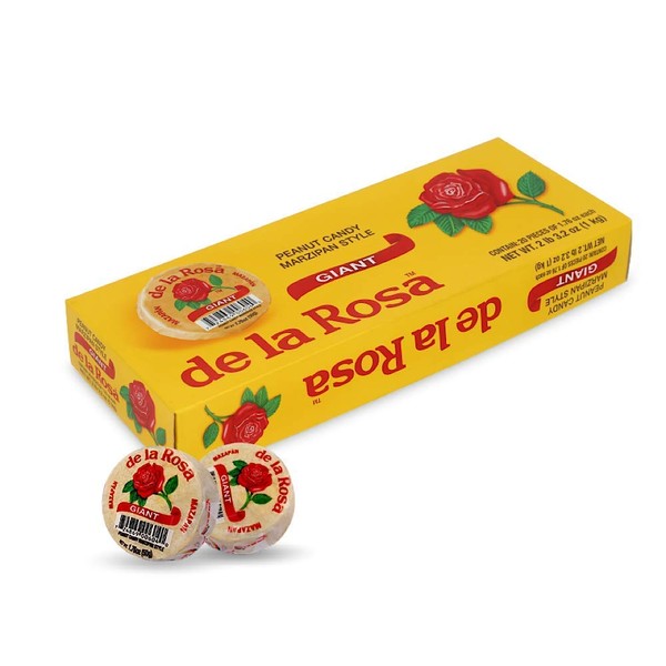 De La Rosa Marzipan Peanut Candy Extra Large (Gigante), 20 Packs - SET OF 2