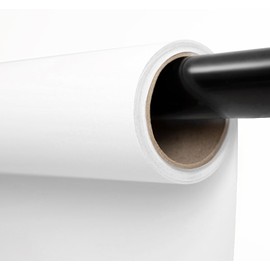 Kate Seamless Paper Backdrop for Photography Solid White Photo Backdrop Paper (53''x32.8' Arctic White)