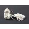 Miniblings Kaffeekanne Teekanne Kette Tee Kaffee 80cm Kanne Porzellan Punkte