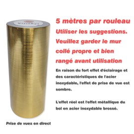 Wall Sticker Wallpaper Sticker Waterproof PVC Skirting Board Kitchen Bathroom Decor Wall Decor Brushed Gold 5cm x 500cm