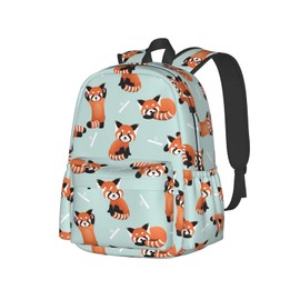 KiuLoam 17 Inch Backpack Cute Red Panda Laptop Backpack Shoulder Bag School Bookbag Casual Daypack