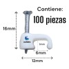 Grapa Para Cable Plano 3x6mm Bolsa C 100pz