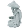 Fisherman Statue Sitting Fishing Old Man Figurine Small Desk Ornament