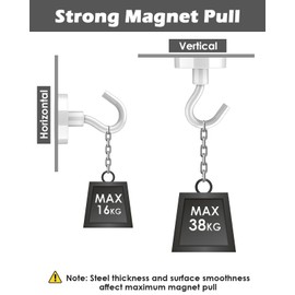 Lictin 6 Pack Magnetic Hooks, 80lb+ Extra Strong Magnet with Hook for Fridge, Heavy Duty Cruise Hook for Ceiling, Small Magnetic Holder
