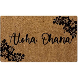 Aloha Ohana Doormat Hawaiian Welcome Mat Housewarming Gift Decoration Doormat Entrance Way Non-Slip Door Mats Front Indoor or Outdoor Living Room Kitchen Bedroom Area Rugs, 30 x 18 Inch