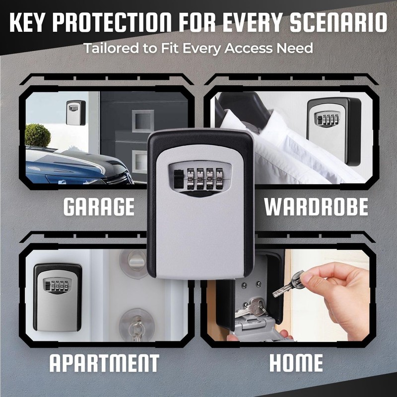 Flexzion Lock Box for Keys with Code – Wall Mounted