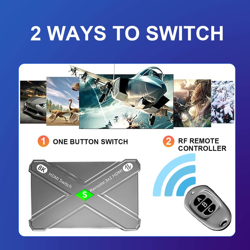 Hi-HONX 8K High-Definition Remote Switch - HDMI 2.1 Switcher 1