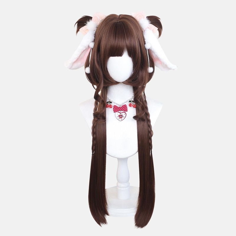 KORURACLUB Anime Wig Pink Wigs for Cosplay Wig Gradient (ChocoUsagi