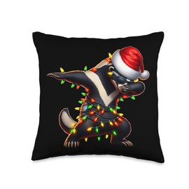 Dabbing Honey Badger Ratel Sunglasses Cute Christmas Xmas Throw Pillow