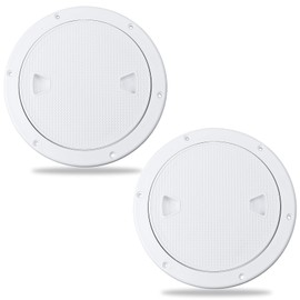 NovelBee - 2 piezas de placa redonda de cubierta antideslizante para barco, escotilla de acceso marino con cubierta desmontable para barco, RV, kayaks yate (blanco, 6 pulgadas)
