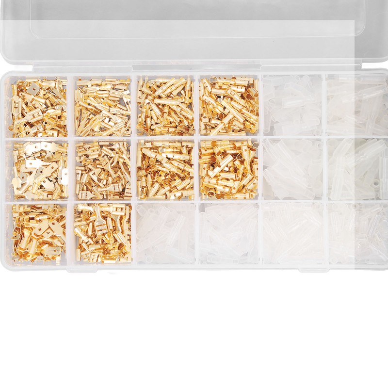 1000Pcs Male Female Blade Terminal Set Flame Retardant PVC Insulated