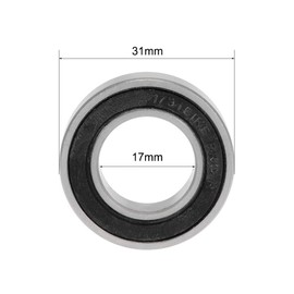 TA-VIGOR 4Pcs 173110-2RS Deep Groove Ball Bearings, Z2 17mm x 31mm x 10mm Double Sealed Industrial Bearings, Chrome Steel P0(ABEC1) Skateboard Bearings for Motor Electrical Instrument Equipment