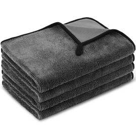 URAQT Shiny Dry Cloth, Pack of 4 Fast Dry Drying Towel for the Shower, Car Drying Tube, Microfibre Cloths, Shiny Bath, Extremely Absorbent Shower Cubicles Cloth for Shower Cubicles, Car and Motorcycle Care, 60 x 40 cm