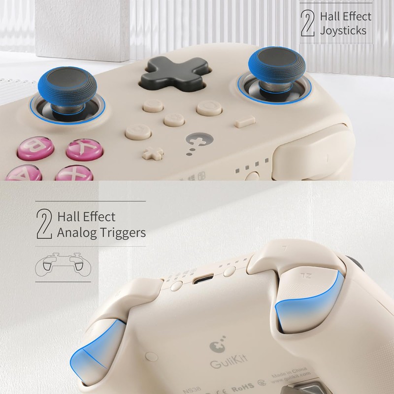 GuliKit KK3 PRO Controller Wireless Controller, Retro PC/Switch/Android/IOS Compatible Hall