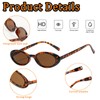 FveVqe 2PCS Oval Sunglasses, Oval Sunglasses Womens Retro Tortoise Shell