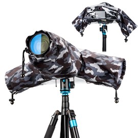 JJC Camera Rain Cover Waterproof Camera Raincoat Lens Size≤18x14x34cm Rain Protection Canon EOS 5D Mark IV 5DSR 6D 7D II R5 R6 R7 R10 Rp Ra R SX70 SX60 SX540 SX530 HS 90D 80D 70D 9000D Nikon Z7II Z6II