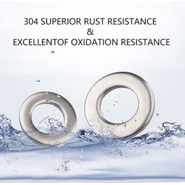 PERCTWARE 304 Stainless Steel Washers M16x30x2 10 pcs,Round Flat Spacer Repair Washer For Screws Bolts