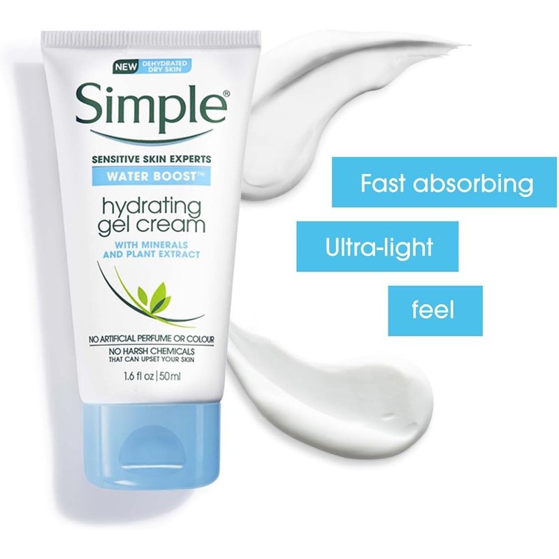 Simple Water Boost Hydrating Gel Cream, Face Moisturizer, 1.7 oz