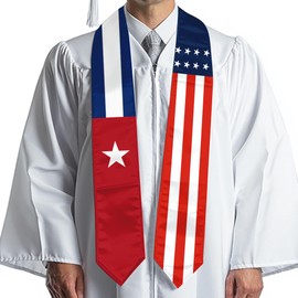 Endargros Cuba Flag International Students Graduation Sash Stole Scarves 180 X 13 CM/70 X 5 INCHES Double Sided Graduation Decoration Item
