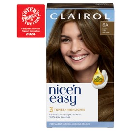 Clairol Nice'n Easy Crème, Natural Looking Oil Infused Permanent Hair Dye, 6A Light Ash Brown, 1 Count (Pack of 1)