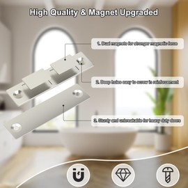 Jiayi Pack of 4 Magnets for Cupboard Doors, Ultra Thin Magnetic Catch Strong Door Closer for Cupboards, Drawer Magnetic Closure for Cupboards, Double Magnets Lock for Furniture, Cupboard, Door Close