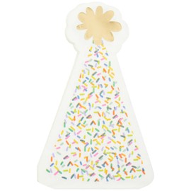 C.R. Gibson Assorted Lunch Napkin, Sprinkle Birthday - Die-Cut Party Hat, Gold Foil Accents - 3-Ply, 20 Count (TW7-25509)