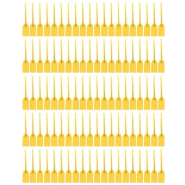 100Pcs Yellow Plastic Seals Security Tags Numbered Pull Ties Anti-Tamper Cable Ties for Handbags, Luggage, Clothing, Shoes, Postal Parcels